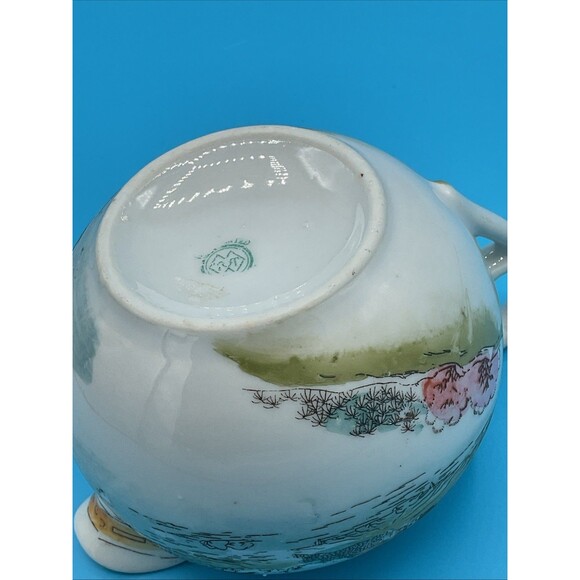 Vintage Japanese Geisha In Boat Porcelain Hand Painted Creamer Made in Japan - Picture 6 of 12